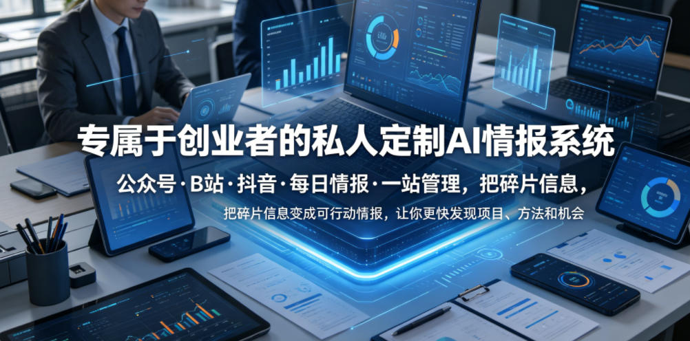 专属于创业者的私人定制AI情报系统,公众号·B站·抖音·每日情报·一站管理,把碎片信息变成可行动情报,让你更快发现项目、方法和机会-白蛇网